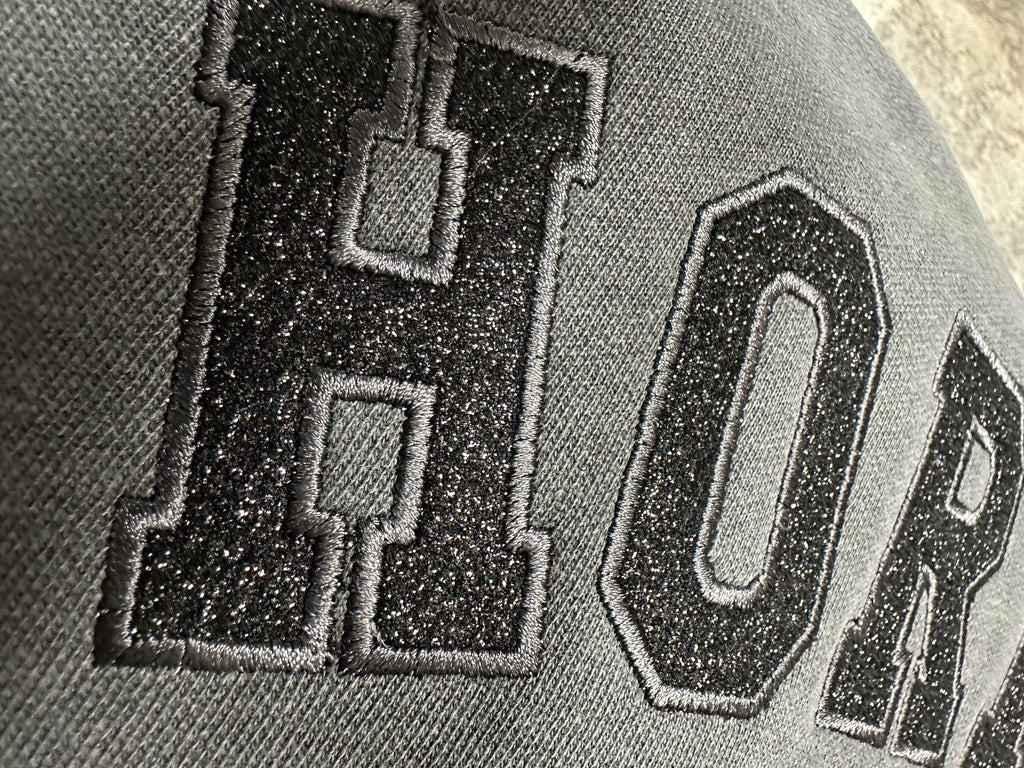 Personalised embroidered outlined Glitter patch Text Sweatshirt for Men